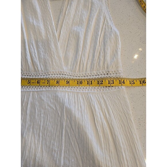 Sandro Paris Dress Womens M White Keyhole Coquette A-Line Peek A Boo Crochet - Picture 10 of 16